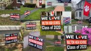 A surprise lawn blitz of signs for the class of 2020 organized by Milton Boosters.