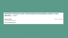 Milton Town Meeting Members: Did you complete your survey?