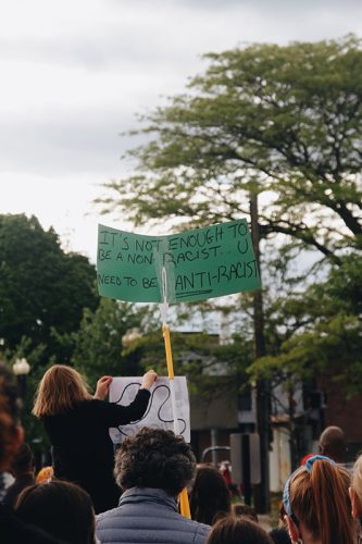 Black Lives Matter protest in East Milton Square. Photo by Meghan Donelan.