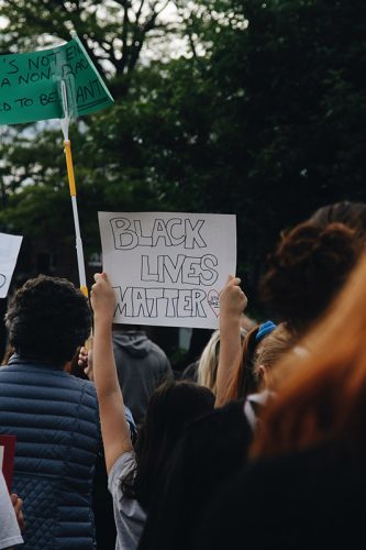 Black Lives Matter protest in East Milton Square. Photo by Meghan Donelan.