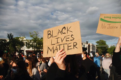 Black Lives Matter protest in East Milton Square. Photo by Meghan Donelan.