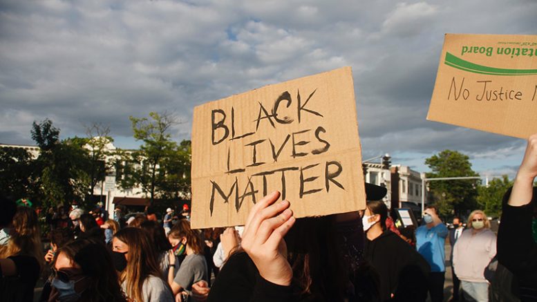 Black Lives Matter protest in East Milton Square. Photo by Meghan Donelan.