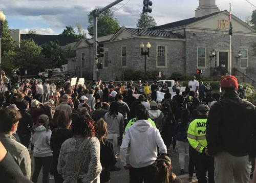 Black Lives Matter protest in East Milton Square. Photo by Nora Harrington.