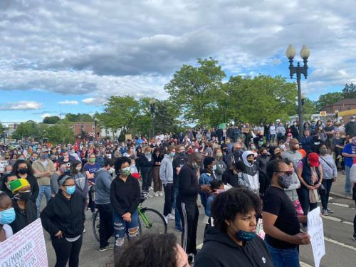 Black Lives Matter protest in East Milton Square. Photo by Thato Rantao Mwosa.