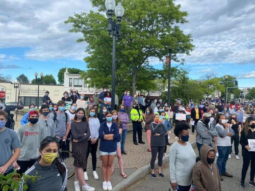 Black Lives Matter protest in East Milton Square. Photo by Thato Rantao Mwosa.