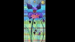 The Milton Public Library is excited to feature an exquisite stained glass panel adorned with a vibrant purple flower as part of their Virtual Art Exhibit for the month of October.