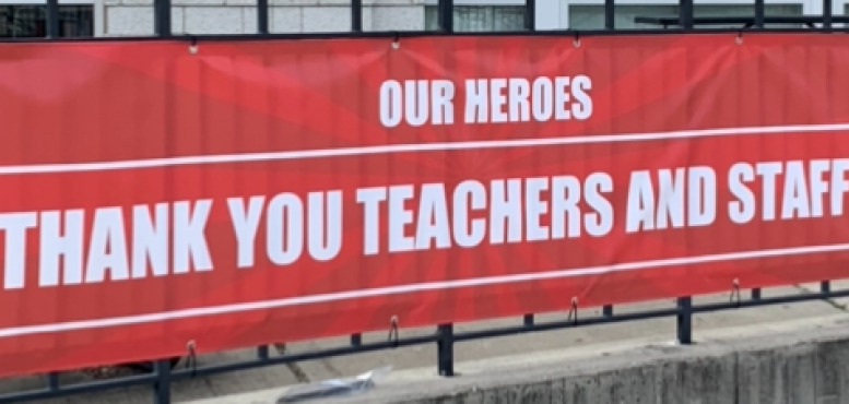 Superintendent Jette releases updates for week of September 10, 2020, including a banner that says thank you teachers and staff.