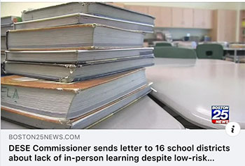 DESE Commissioner sends letter to 16 school districts about lack of in-person learning despite low-risk COVID-19 numbers