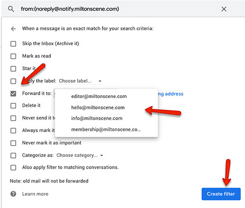 gmail filtering settings