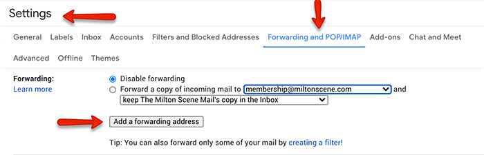 gmail filtering settings