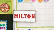 A Milton Public Schools bulletin board with the name "Milton" on it.