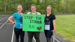 Julie Vaulding, left, of Weymouth, and friends, ran the 2020 Stop the Stigma Virtual 5K in memory of Brian Curtin. Many participants form teams and run in memory or support of friends and family affected by mental health or addiction issues.