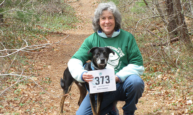 Interfaith Social Services’ New Directions Counseling Center therapist Barbara Goodman took part in the 2021 Stop the Stigma Virtual 5K with her dog. Proceeds from the race will allow therapists such as Goodman to provide more than 2,500 counseling sessions for those in need.