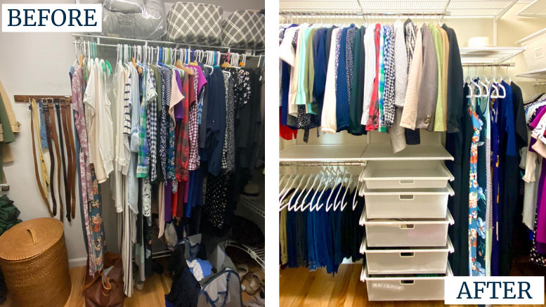 Styled neatly with Kelly McGreevy, before and after closet