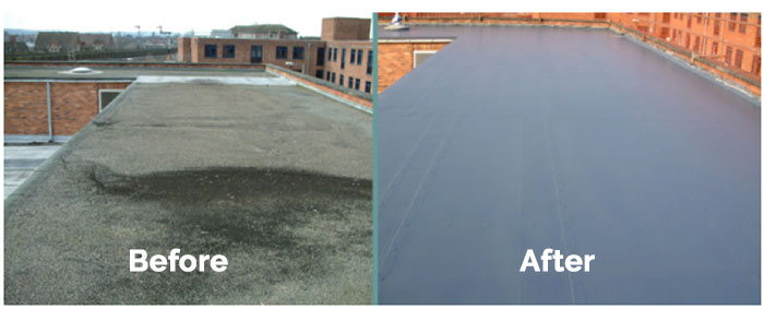 Capital Construction roof before and after