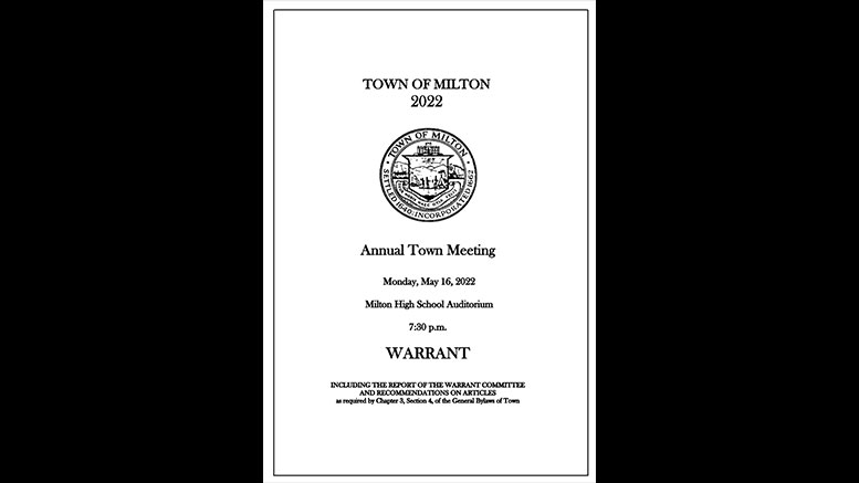 Milton Town Warrant 2022