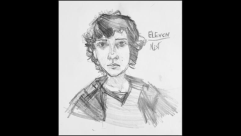 Violet Dunn, drawing of Eleven from Stranger Things