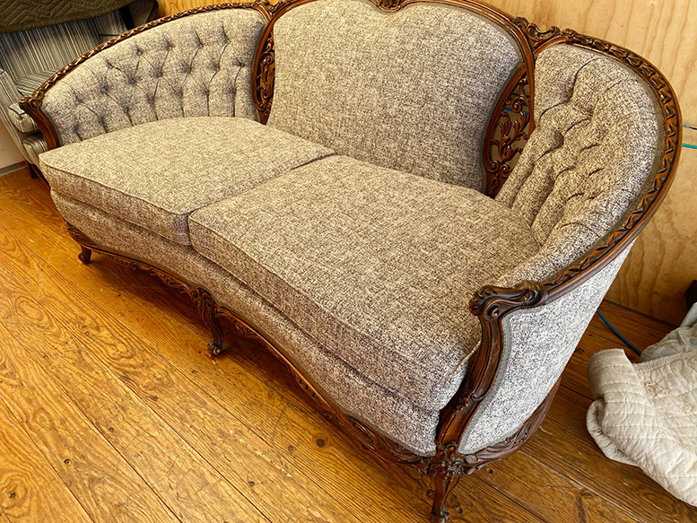 antique tweed couch by upholstery by michael