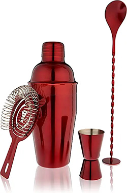 true red barware set