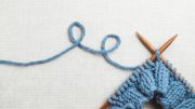 blue knitting project