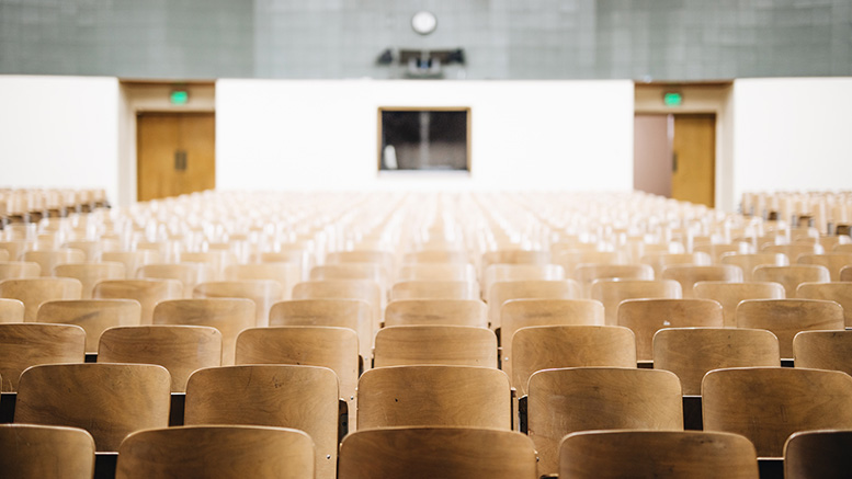 college auditorium classroom. Photo: unsplash