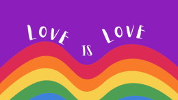 Love is Love with rainbow
