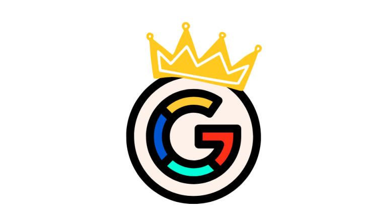 google logo with crown. source: canva pro