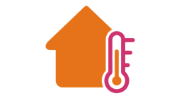 House with thermostat graphic