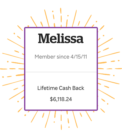 Melissa lifetime cash back earnings 2023