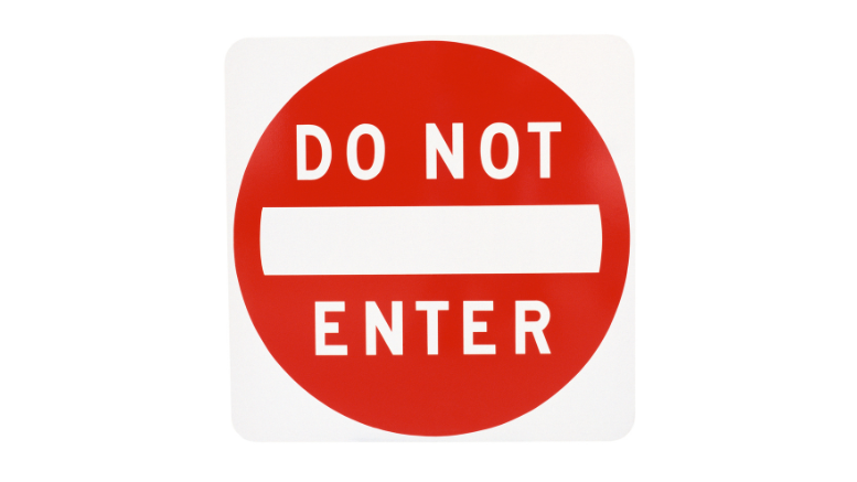 A do not enter sign on a white background