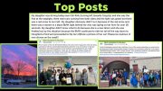 Collage of screenshots highlighting top Milton Neighbors facebook posts with text and images, including a narrative of a driving incident, a school photograph, and a group meeting outside.