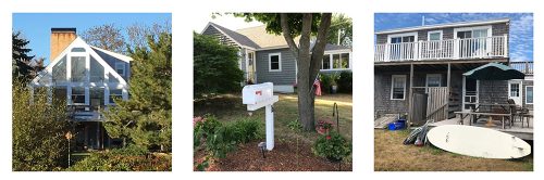 Three different views of suburban houses and their surroundings, featured favorites among Milton neighbors.