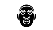 Black and white illustration of a stylized human face with prominent lips, nose, eyes, and ears on a white background—capturing the spirit of justice that inspired the Milton-to-Mattapan march.