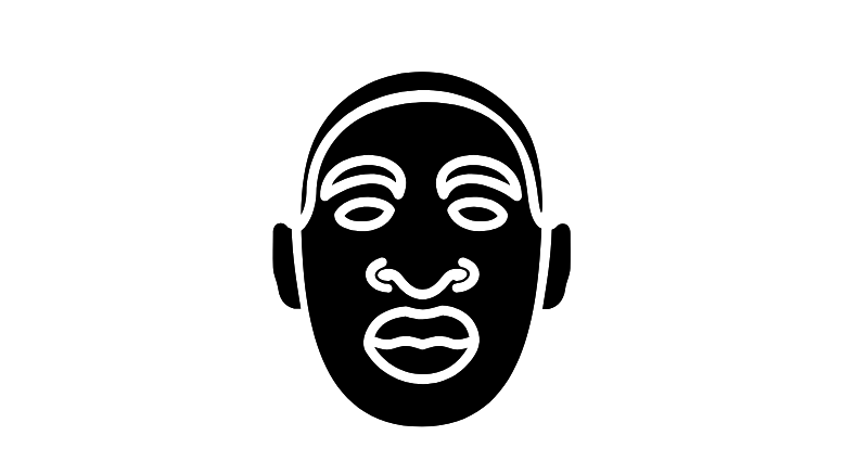 Black and white illustration of a stylized human face with prominent lips, nose, eyes, and ears on a white background—capturing the spirit of justice that inspired the Milton-to-Mattapan march.