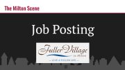 Job Ad: Fuller Village seeking a Fitness and Aquatics Professional, as featured in a graphic on The Milton Scene.