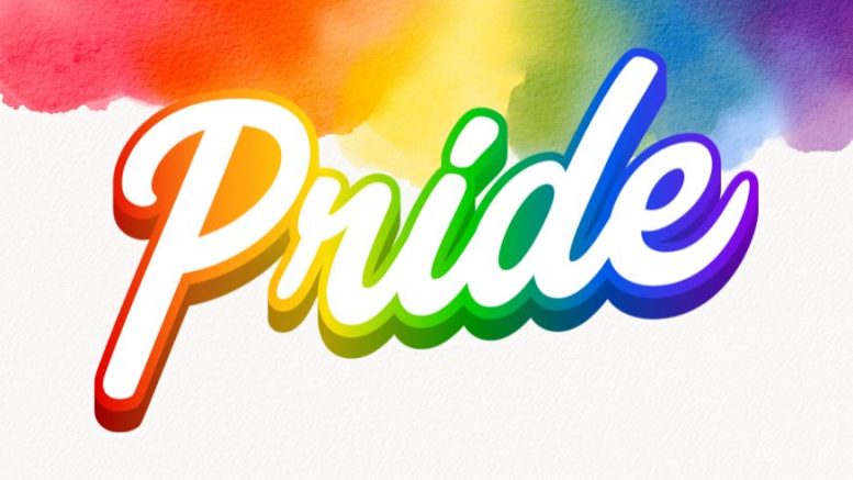 The word "Pride" in bold script with a rainbow gradient background, celebrating LGBTQ+ Pride and the June 7, 2025 Milton Pride parade to take place Saturday.